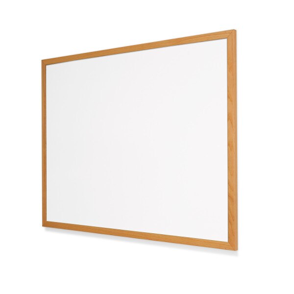 Whiteboard w red oak frame